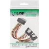 InLine SATA maitinimo Y laidas lizdas / 2x kištukas su fiksatoriumi, 0,15 m