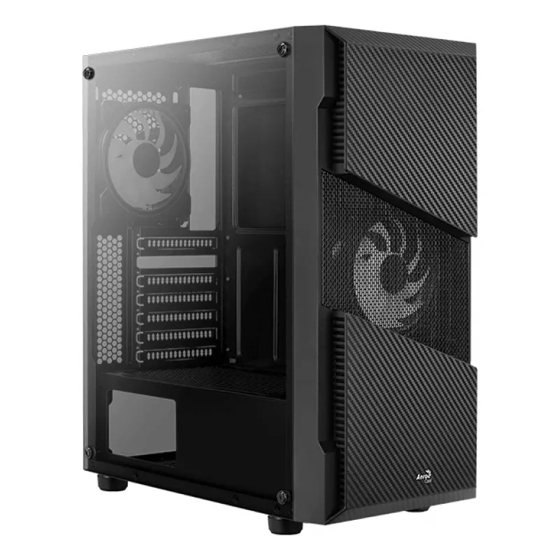 Aerocool Menace Saturn RGB Midi Tower Juodas
