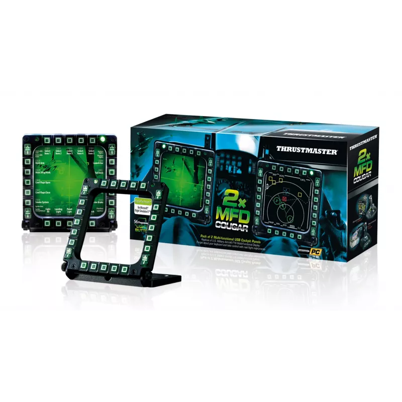 Thrustmaster MFD Cougar Pack Black – du USB valdymo skydeliai simuliatoriams