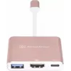 USB-C į HDMI vaizdo adapteris SILVERSTONE EP08 (USB-C 3.1, HDMI) rožinis