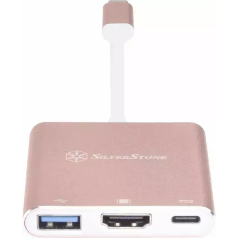 USB-C į HDMI vaizdo adapteris SILVERSTONE EP08 (USB-C 3.1, HDMI) rožinis