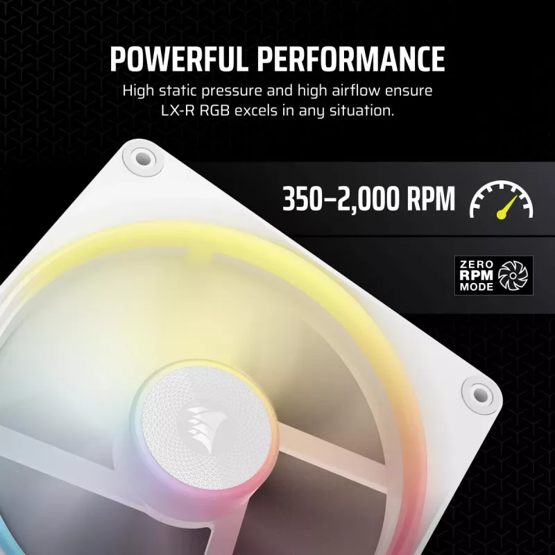 CORSAIR iCUE LINK LX140-R RGB 140 mm Reverse ventiliatoriaus rinkinys baltas