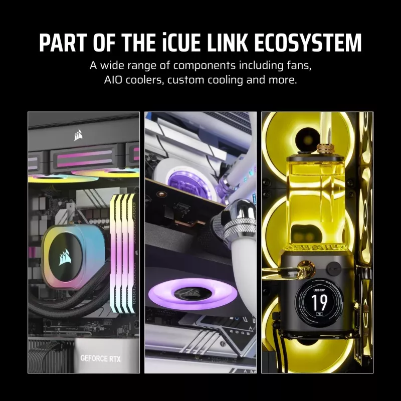 CORSAIR iCUE LINK LX140-R RGB 140 mm Reverse ventiliatoriaus rinkinys baltas