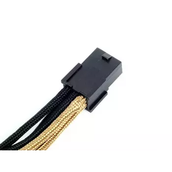 SilverStone PP07-IDE6BG 6 kontaktų PCIe į 6 kontaktų PCIe prailginimo kabelis, 250 mm, juodas/auksinis