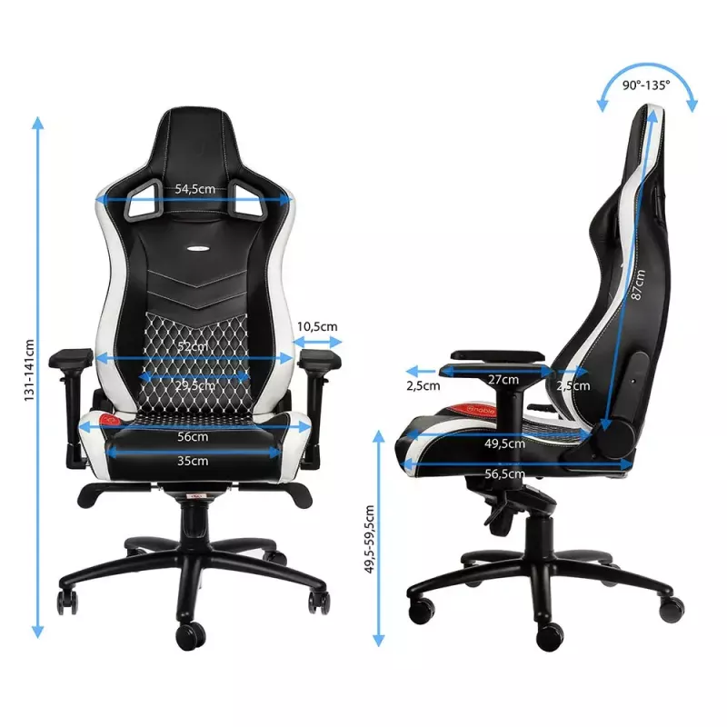 Žaidimų kėdė PC noblechairs EPIC su paminkštinta sėdyne, 120 kg