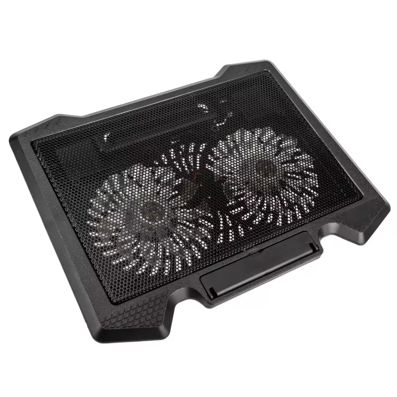 Aušinimo stovas nešiojamam kompiuteriui Kolink KL-N200, iki 39,6 cm (15,6 inch), 2 ventiliatoriai 140 mm, USB maitinimas, juodas