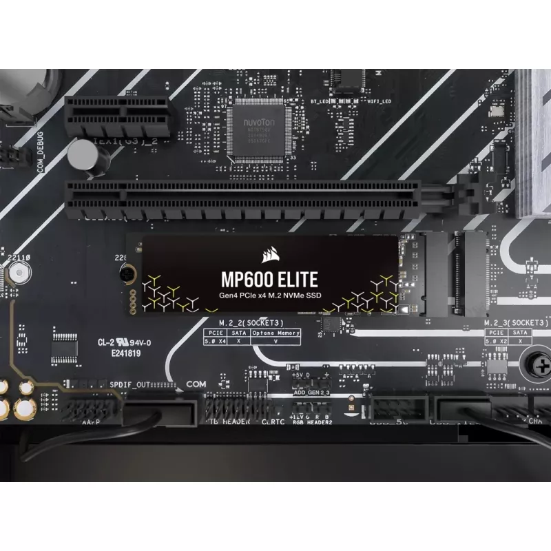 Corsair MP600 Elite CSSD-F1000GBMP600ENH SSD diskas, 1 TB, M.2 2280, PCIe 4.0 x4 NVMe, 3D TLC, 256 bitų AES šifravimas