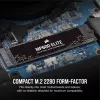 Corsair MP600 Elite CSSD-F1000GBMP600ENH SSD diskas, 1 TB, M.2 2280, PCIe 4.0 x4 NVMe, 3D TLC, 256 bitų AES šifravimas
