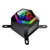 SilverStone Permafrost PF360-ARGB V2 SST-PF360-ARGB-V2 360 mm AiO skystinio aušinimo procesoriaus aušintuvas, ARGB, su RGB valdikliu, juodas