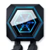 SilverStone Permafrost PF360-ARGB V2 SST-PF360-ARGB-V2 360 mm AiO skystinio aušinimo procesoriaus aušintuvas, ARGB, su RGB valdikliu, juodas