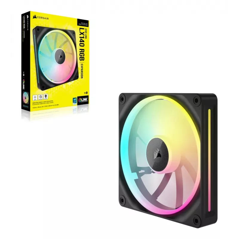 Ventiliatorius Corsair iCUE LINK LX140 RGB CO-9051027-WW 14 cm juodas 350-2000 RPM magnetinis guolis