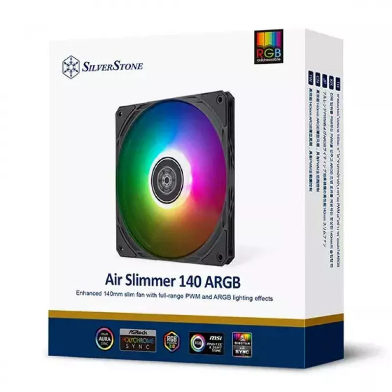 Ventiliatorius Silverstone SST-AS140B-ARGB 14 cm 1700 RPM 33 dB Juodas