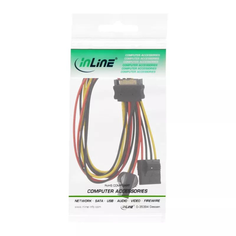 InLine SATA maitinimo Y laidas 1 IN du OUT, 0,03 m