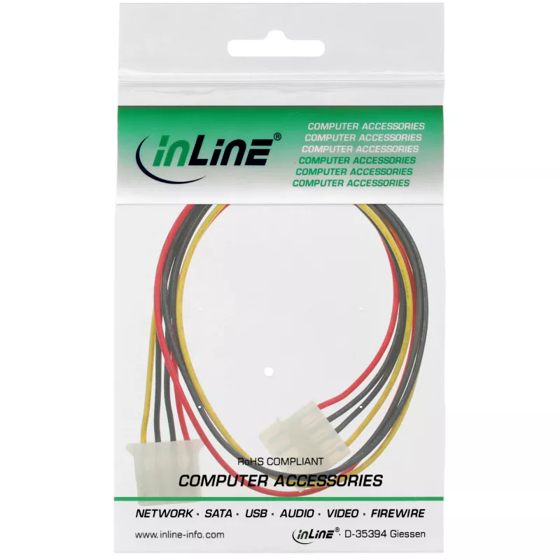 InLine 4pin Molex maitinimo ilginimo laidas vyriškas / moteriškas 29650D 1m