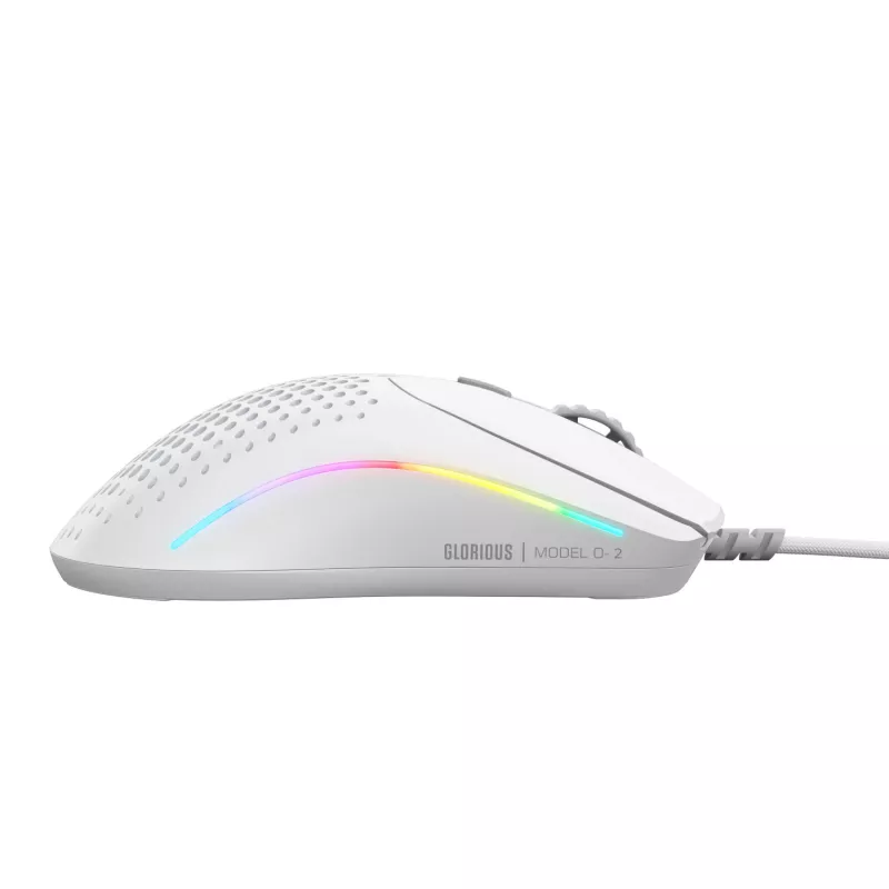 Glorious Gaming pelė Model O 2 Mini - matinė balta, dešinei rankai, optinė, USB Type-A, 26000 DPI, balta