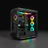 CORSAIR Icue 5000t Vidutinis Bokštas ATX Kompiuterio Dėklas RGB Grūdintas Stiklas Juodas