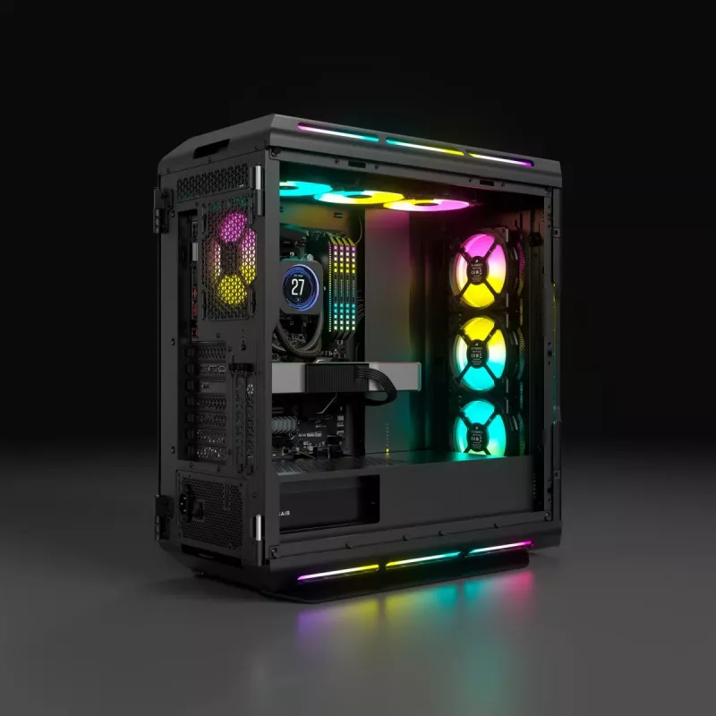CORSAIR Icue 5000t Vidutinis Bokštas ATX Kompiuterio Dėklas RGB Grūdintas Stiklas Juodas
