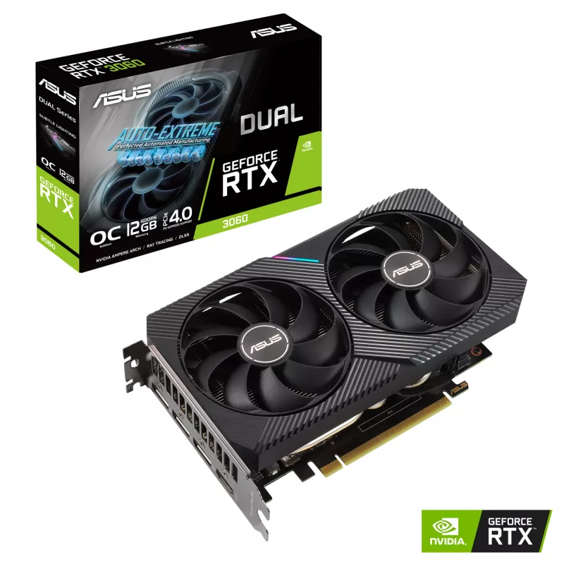 ASUS Dual GeForce RTX 3060 O12G V2 12 GB GDDR6 vaizdo plokštė