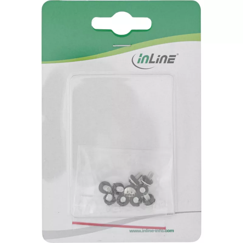 InLine 77784M Varžtų rinkinys pagrindinei plokštei su guminėmis tarpinėmis, metrinis, M3x5mm, 10 vnt.