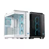 PC korpusas ASUS TUF GAMING GT502 Horizon TG ARGB Baltas — Midži bokštas, ATX, grūdintas stiklas, 4×3,5 colio lizdai, maks. GPU 400 mm