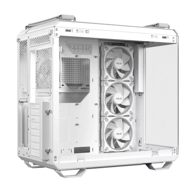 PC korpusas ASUS TUF GAMING GT502 Horizon TG ARGB Baltas — Midži bokštas, ATX, grūdintas stiklas, 4×3,5 colio lizdai, maks. GPU 400 mm