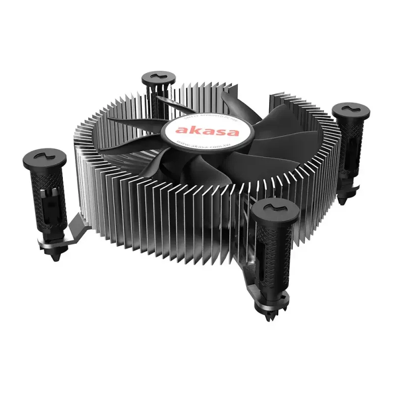 Akasa AK-CC6602HP01 žemo profilio procesoriaus aušintuvas, Intel LGA1700, 30 mm aukščio, aliuminis, juodas