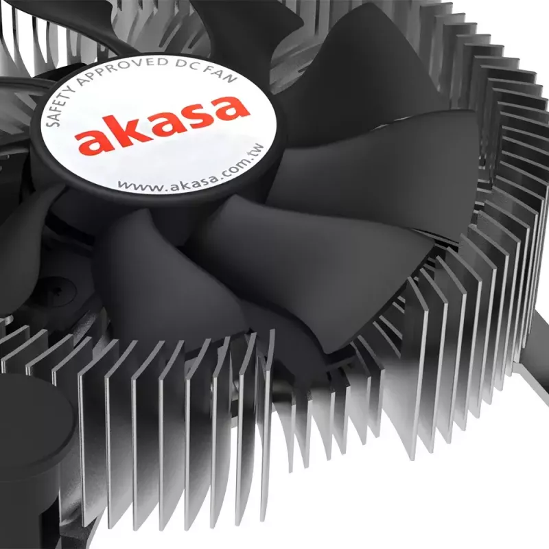 Akasa AK-CC6602HP01 žemo profilio procesoriaus aušintuvas, Intel LGA1700, 30 mm aukščio, aliuminis, juodas