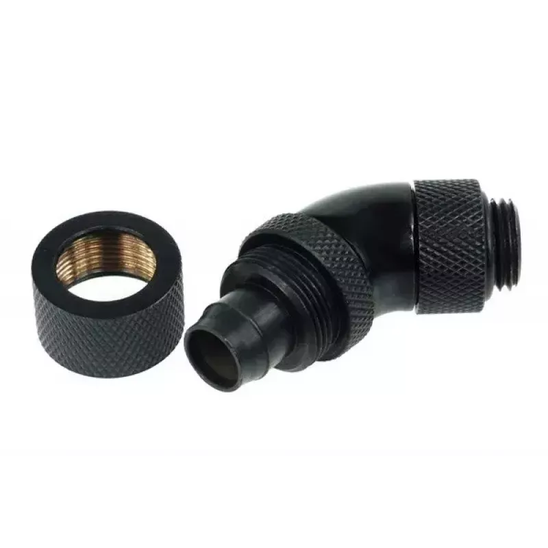 Alphacool 17072 jungtis 45° pasukama, G1/4, 13/10 mm, juoda