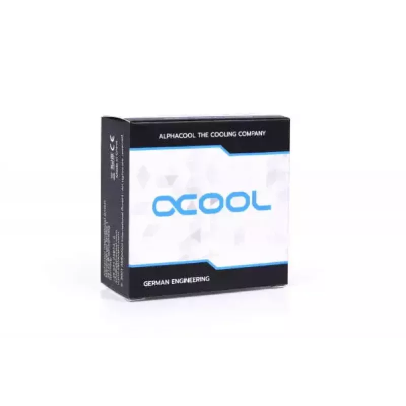 Alphacool 17594 žalvarinė 90° jungtis G1/4 inch moteriška į vyrišką, juoda, 19,7 mm plotis