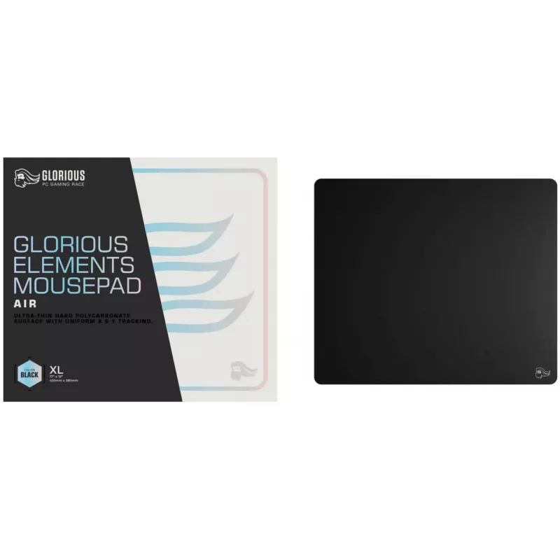 Glorious Gaming pelėdos kilimėlis Element Air, juodas, polikarbonatas, neslystantis pagrindas