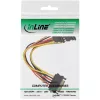 InLine SATA maitinimo Y laidas SATA lizdas / 2x SATA kištukas su skląsčiais 0,15 m