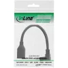 InLine DisplayPort 1.4 adapterinis laidas M/F, 8K4K, žemyn lenktas, juodas/auksinis