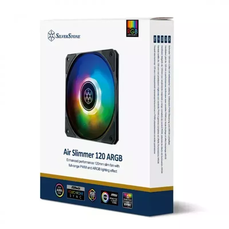 Oro aušintuvas Silverstone Air Slimmer 120 12 cm juodas permatomas