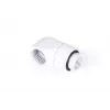 Alphacool Eiszapfen L-jungtis, pasukama, G1/4 išorinis sriegis į G1/4 vidinį sriegį, balta
