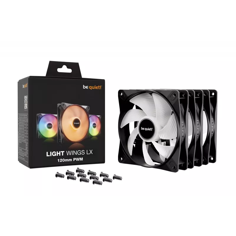 be quiet! LIGHT WINGS LX 120mm PWM 3 rinkinys Juodas kompiuterio korpuso ventiliatorius 12 cm 3 vnt
