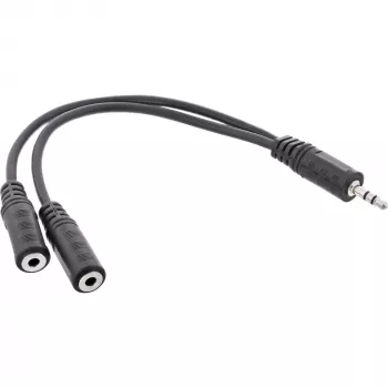 InLine 3.5mm Jack Y-Kabelis vyriškas į 2x 3.5mm jack moteriškas Stereo, 0,2 m