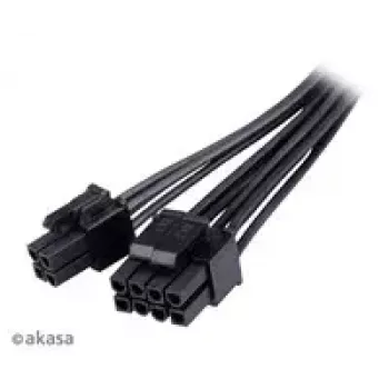 Akasa AK-CBPW22-15 adapterio kabelis: 8 kontaktų EPS į 8 kontaktų EPS ir 4 kontaktų ATX, 15 cm