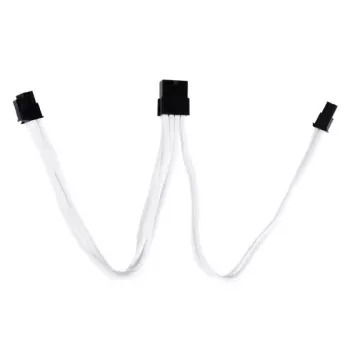 SilverStone SST-PP07-PCIW pailginimo kabelis iš 8 kontaktų PCIe į 6+2 kontaktų PCIe, 0,25 m, baltas