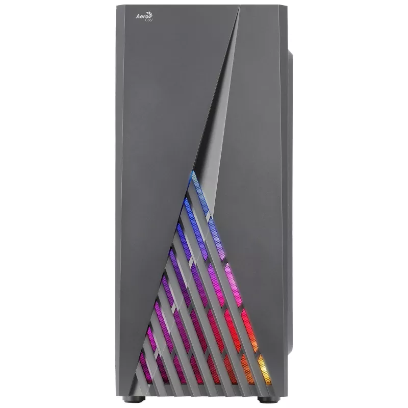 Aerocool DELTABKV1 ATX kompiuterio korpusas RGB priekis Pilnas šoninis langas 12cm ventiliatorius Juodas