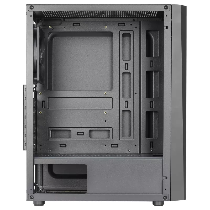 Aerocool DELTABKV1 ATX kompiuterio korpusas RGB priekis Pilnas šoninis langas 12cm ventiliatorius Juodas
