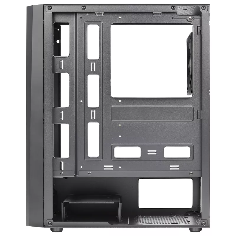Aerocool DELTABKV1 ATX kompiuterio korpusas RGB priekis Pilnas šoninis langas 12cm ventiliatorius Juodas