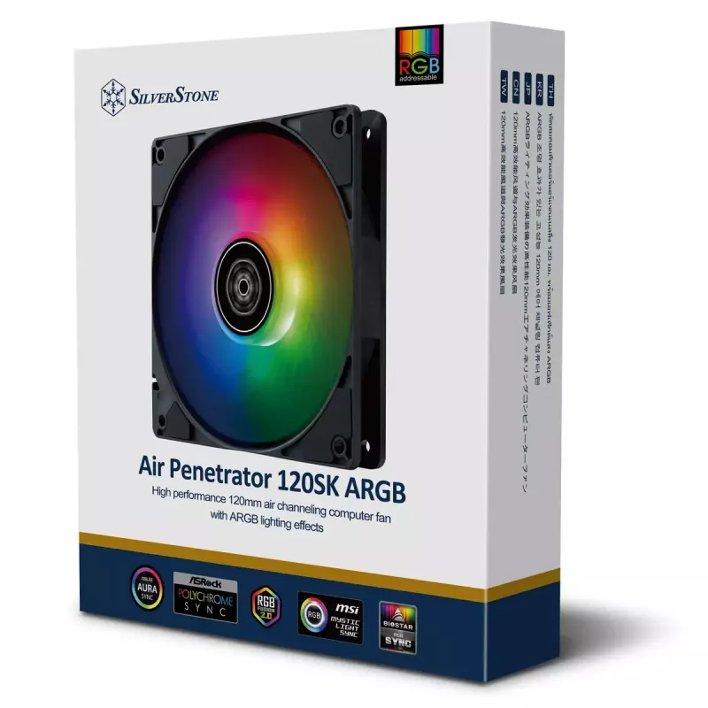 Aušintuvas orinis SilverStone Penetrator SST-AP120SKB-ARGB 12 cm 2000 RPM
