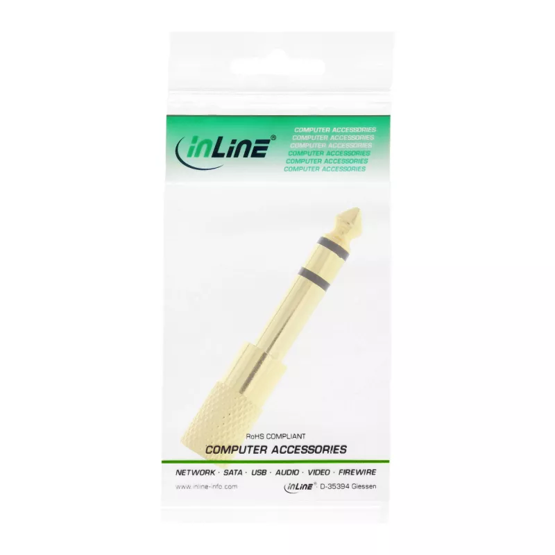 InLine garso adapteris 6,3mm kištukas / 3,5mm lizdas stereo, auksuotas, metalinis