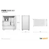 PC korpusas be quiet! PURE BASE 501 Airflow Midi bokštas Baltas — ATX, 3×140mm priekyje, 1×140mm gale, 5×2,5 colio, 2×3,5 colio, USB‑C, PWM palaikymas