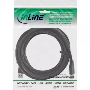 InLine USB 3.2 Gen.1 laidas, A tipas kištukas / A tipas kištukas, juodas, 5 m