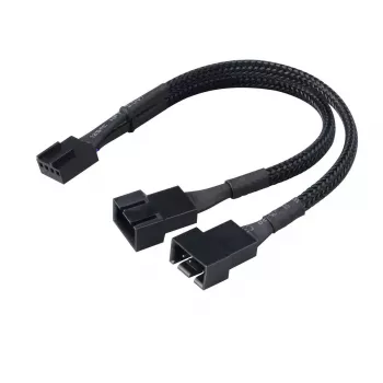 Akasa AK-CBFA04-15 PWM ventiliatorių šakotuvas, 15 cm, juodas, su apvalkalu
