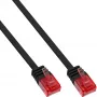 InLine Flat Ultraslim Patch Cable U/UTP Cat.6 Gigabit ready juodas 1m
