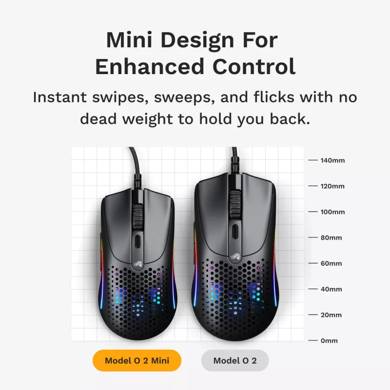 Pelėdas Glorious Gaming Model O 2 Mini Gaming Mouse RGB Juodas