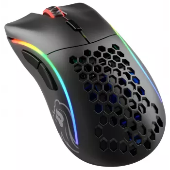 Glorious Gaming Model D Wireless – Matinė juoda, dešiniarankė, RF belaidė, 19000 DPI, juoda