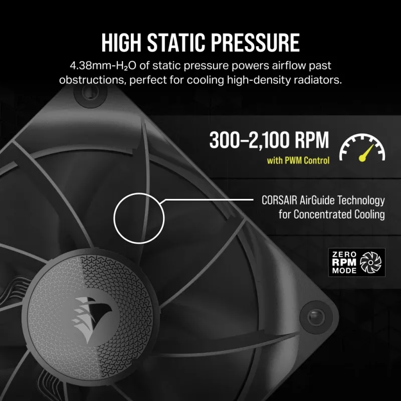CORSAIR iCUE LINK RX120 120mm ventiliatorių rinkinys (3 vnt.)
